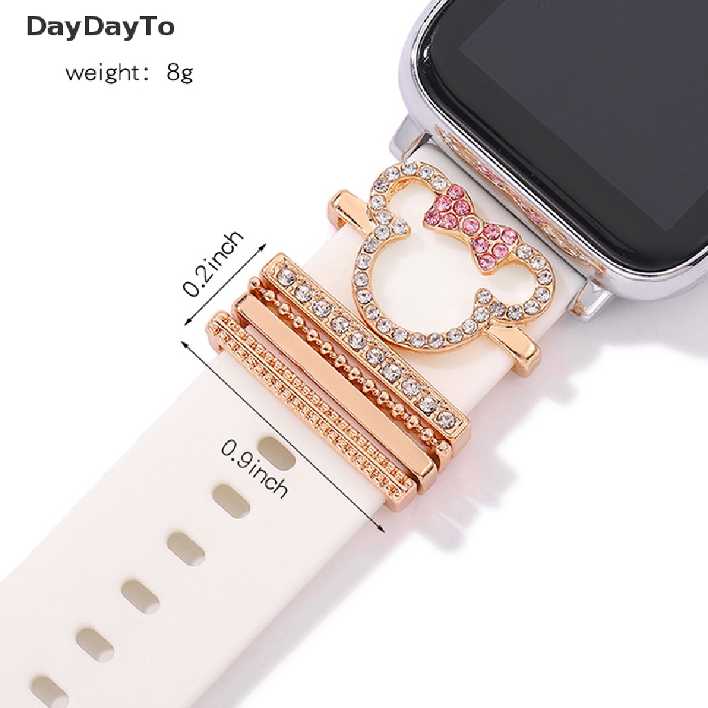 daydayto-สายนาฬิกาข้อมือซิลิโคน-ฝังเพชร-ลายการ์ตูน-hello-kitty-1-ชุด-สําหรับ-apple-watch