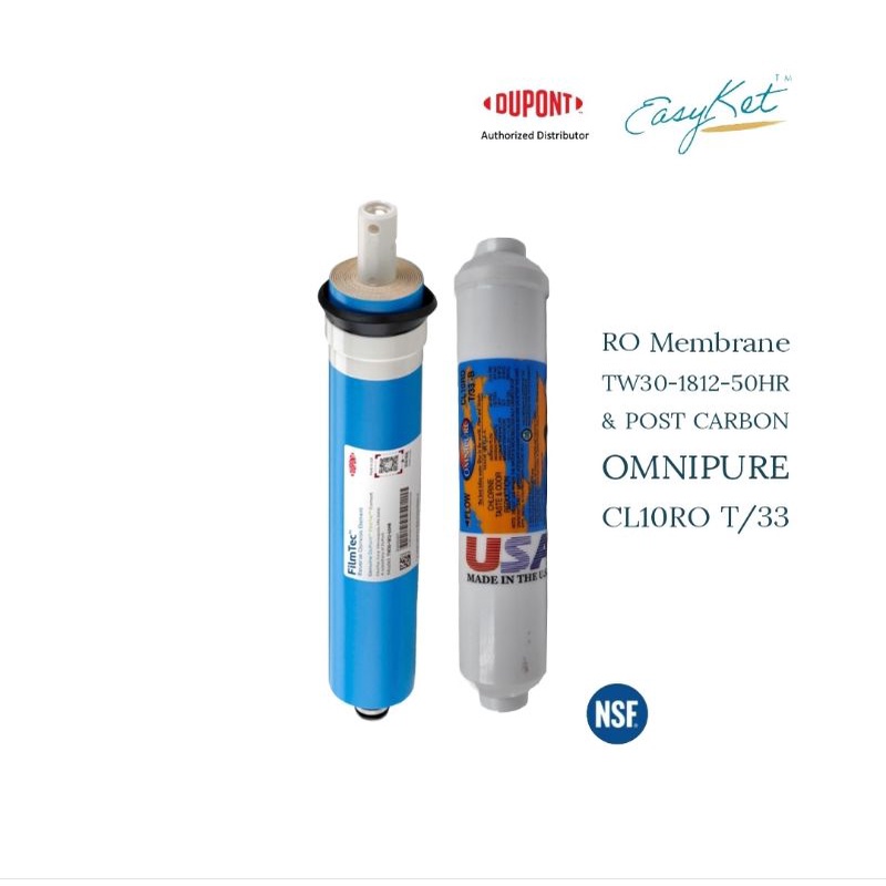 EasyKet RO Membrane TW30-1812-50HR & OMNIPURE CL10RO T/33 | Shopee Thailand