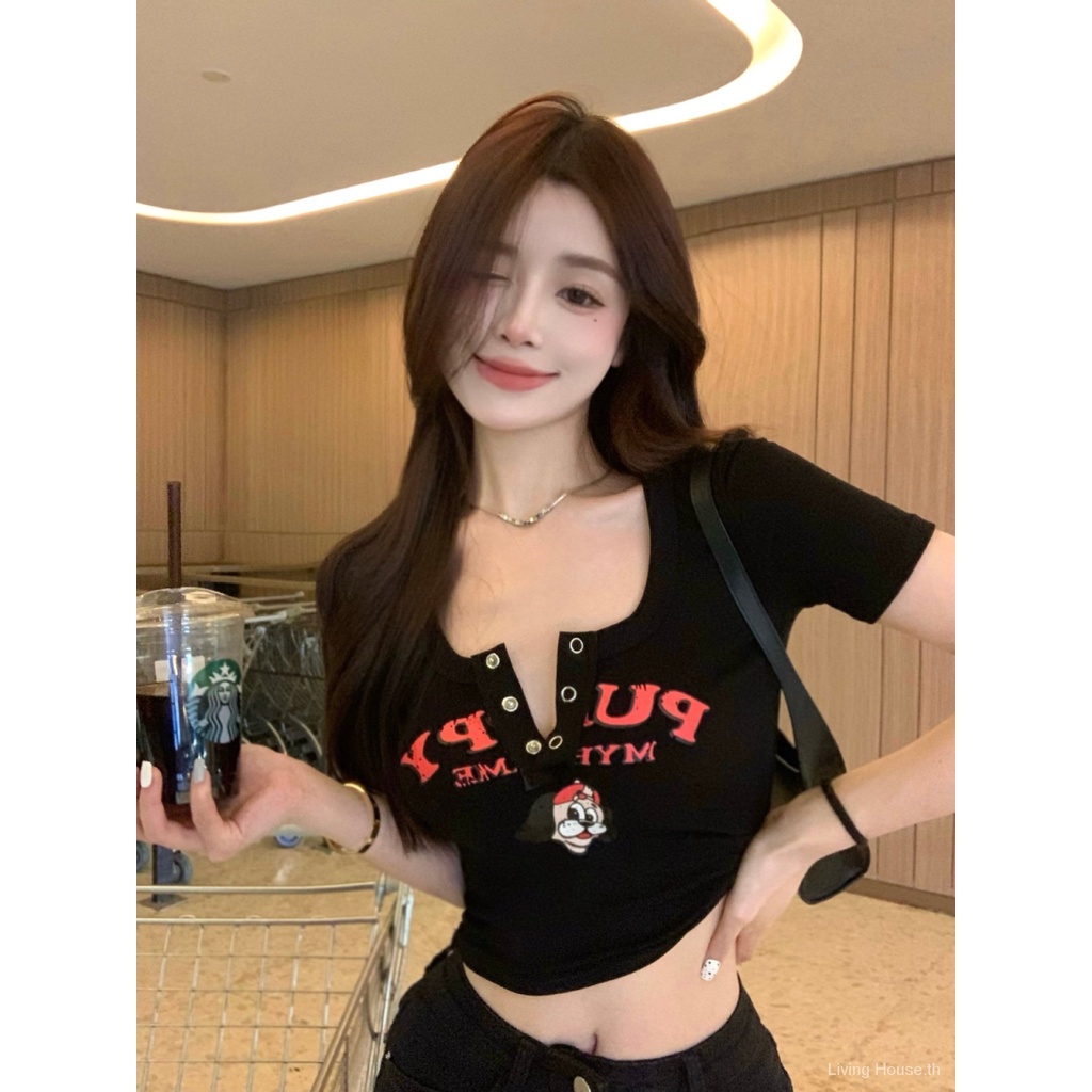 tเสื้อเชิ้ตผู้หญิงฤดูร้อนรุ่นใหม่สไตล์เกาหลีinsเสื้อสาวฮอตสไตล์เซ็กซี่สุดเก๋สุดอินเทรนด์sh2101