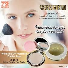 แป้งพัฟ Constanta Whitening UV Protection Powder Cake 3in1 CT014 แป้งผสมรองพื้นเนื้อเนียนละเอียด Constanta แป้งรองพื้น