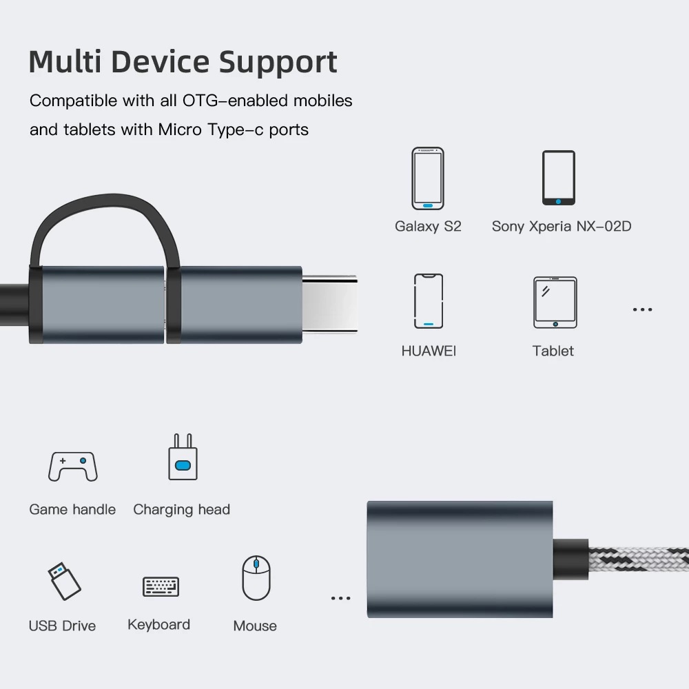 ecily-2-in-1-สายเคเบิลอะแดปเตอร์-usb-3-0-otg-สําหรับ-samsung-nylon-braid-micro-usb-type-c-data-sync-adapter-สําหรับ-type-c-otg