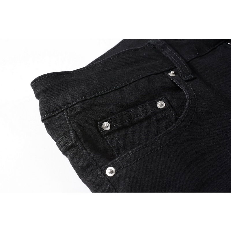 high-street-tide-แบรนด์-amiri-กางเกงยีนส์สีดำผู้ชายมีรอยขีดข่วนกางเกง-patch-elastic-slim-small-feet
