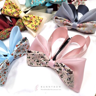 กิ๊บกล้วยแฟชั่น Hana Organdy งานแฮนด์เมด ริบบิ้นนำเข้าจากเกาหลี โบว์ติดผม BunnyBow เกรดพรีเมียม พร้อมส่ง