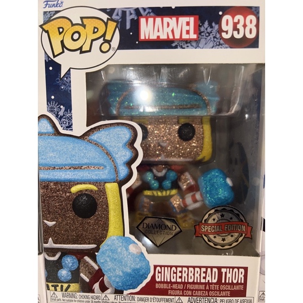 Funko Pop Marvel 938 Gingerbread Thor - Édition Diamant Spéciale - Neuf Sous Blister