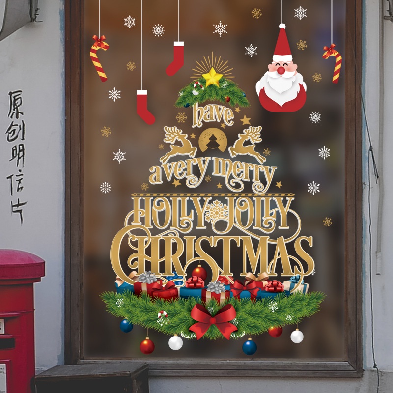 wuxiang-สติกเกอร์-ลายตัวอักษร-happy-christmas-สําหรับติดตกแต่งผนังบ้าน