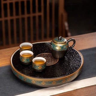 Stone Tea Tray for Decoration Coarse Pottery Dishes for Serving Ukrainian Stone Trays Bamboo Table Decorative Ceremony B
