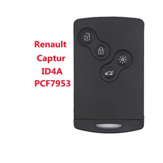 Keychannel 1pcs 4 Button ID4A PCF7953 433Mhz Car KeyRemte Hands Free Keyless Smart Card for Renault Captur Key Fob