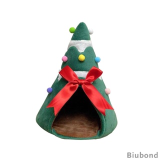 [Biubond] ที่นอนนุ่ม อบอุ่น รูปต้นคริสต์มาส อุปกรณ์เสริม สําหรับสัตว์เลี้ยง แมว