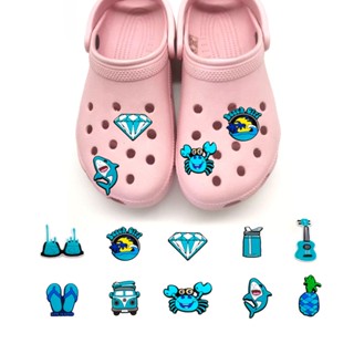 CROCS สายรัดข้อมือ PVC รูปรองเท้า jibbitz 10 ชิ้น/ชุด สําหรับเด็ก