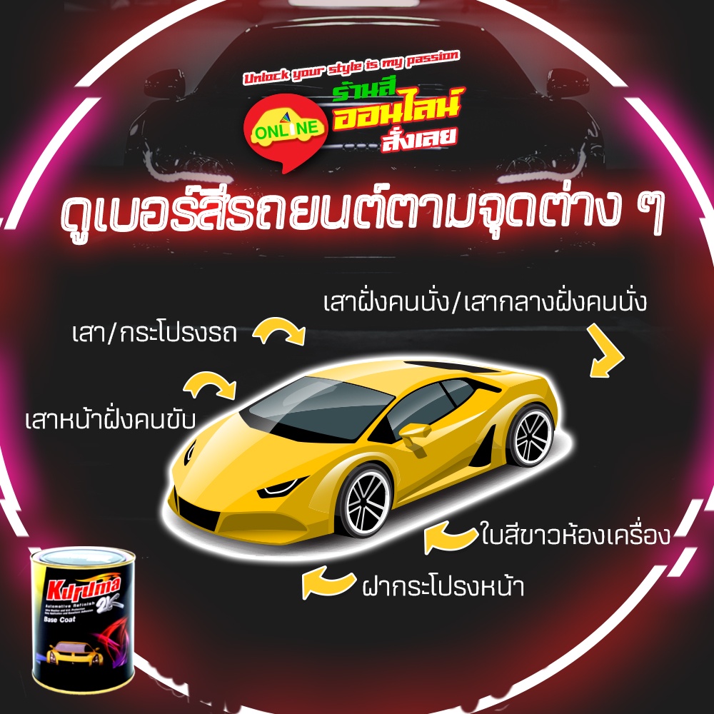 1d4-สีพ่นรถยนต์-kuruma-คูลูม่าร์-สีเบอร์-2k-silver-met-1d4-toyota-ขนาด-1-ลิตร-4-กระป๋อง-สำหรับกระบะ-รถใหญ่