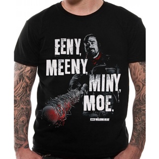 Yuanl5 [พร้อมส่ง] เสื้อยืดผ้าฝ้าย 100% พิมพ์ลาย Walking Dead Eeny Meeny Miny Moe Negan Bat โอเวอร์ไซซ์ ของขวัญคริสต์มาส