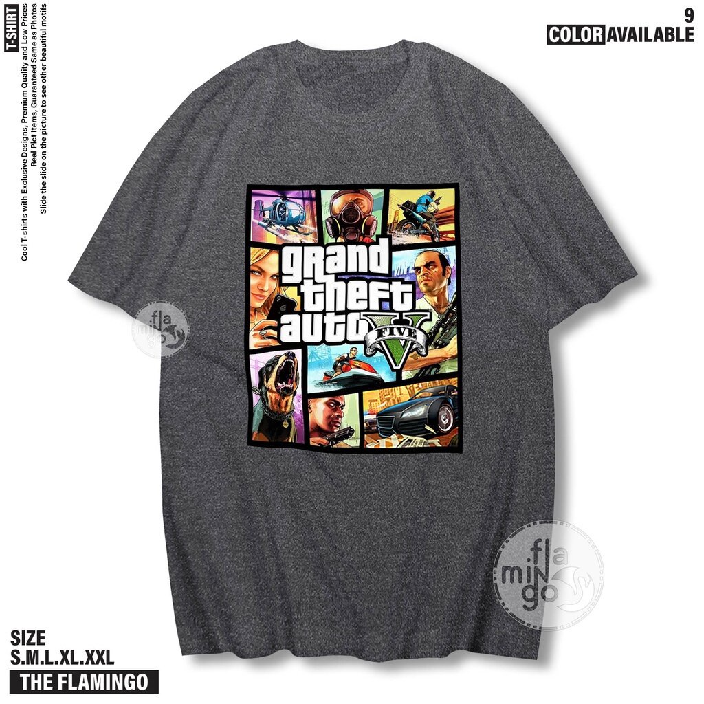 เสื้อแฟนเมด-gta-5-grand-theft-auto-gta-v-tshirt-gta5-เสื้อเกมมิ่ง-tfa145-s-3xl