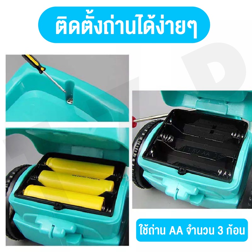 ของเล่นรถ-รถของเล่นสำหรับเด็กรถแม็คโคร-สีขาว-ของเล่นมีเสียงรถตักดินรถแม็คโครเด็กของเล่นมีไฟ-พร้อมส่ง