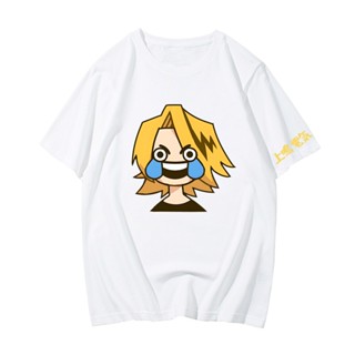 เสื้อครอปสายฝอ เสื้อยืด My Hero Academia Kaminari Denki เสื้อยืดอะนิเมะญี่ปุ่นเสื้อยืดผู้ชายการ์ตูน Tees ผ้าฝ้ายฤดูร้อน