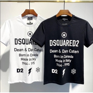 Tee 2022 แบรนด์แฟชั่นใหม่ Dsquared2 อาวุโส unisex คู่พิมพ์เสื้อยืด DT706 ฤดูร้อนบวกขนาด