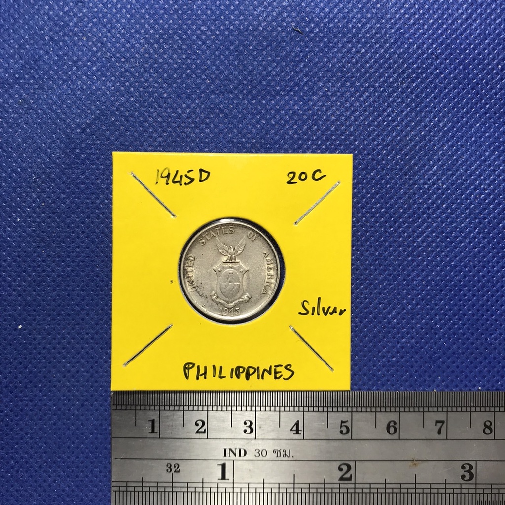 no-60854-เหรียญเงิน-ปี1945d-ฟิลิปปินส์-20-centavos-เหรียญสะสม-เหรียญต่างประเทศ-เหรียญเก่า-หายาก-ราคาถูก