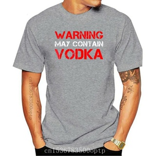 เสื้อยืดถูกๆ 2019 moda erkek T Shirt uyarı İçerebilir votka söyleyerek TShirt komik içme