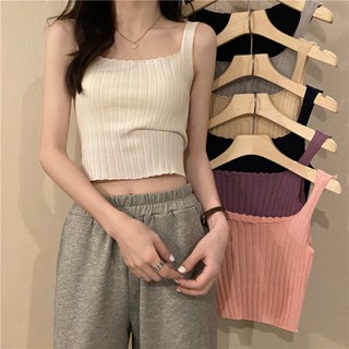 เสื้อครอปลําลอง แต่งระบาย สีพื้น แฟชั่นฤดูร้อน สําหรับผู้หญิง