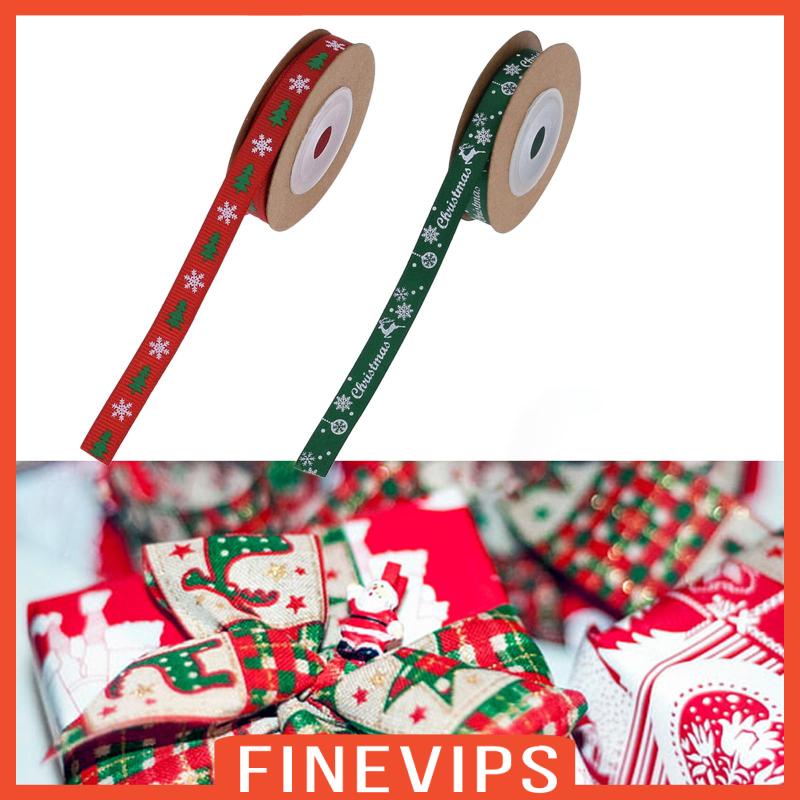 finevips-ริบบิ้น-พิมพ์ลายคริสต์มาส-สําหรับห่อของขวัญ-ปาร์ตี้-วันหยุด