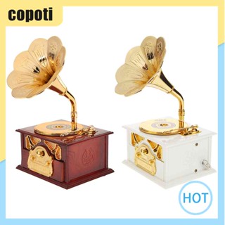 Copoti กล่องดนตรีไม้ โลหะ สไตล์โบราณ คลาสสิก สําหรับตกแต่งบ้าน