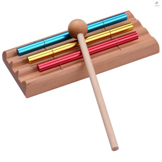 [In Stock] 3-Tone Tabletop Chimes Meditation Chime Colorful Wind Bell Educational Musical Percussion Instrument with Mallet