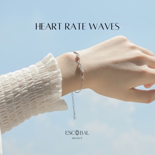 🔥โปรมาแล้ว🔥ชิ้นที่สองลด 50%✨รักจริงสีไม่ซีดจาง HEART RATE WAVES กําไลเพชร สร้อยข้อมือเงินแท้ สร้อยข้อมือแฟชั่น กําไลเงิน