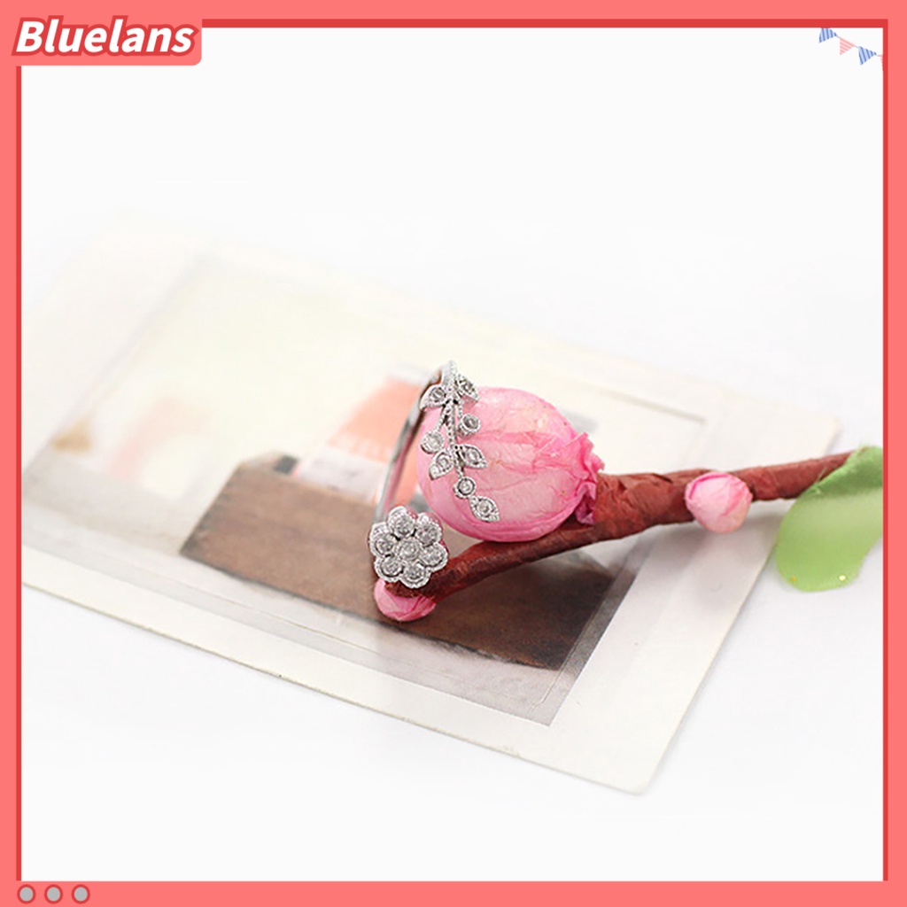 bluelans-แหวนนิ้วมือลายดอกไม้สำหรับผู้หญิง