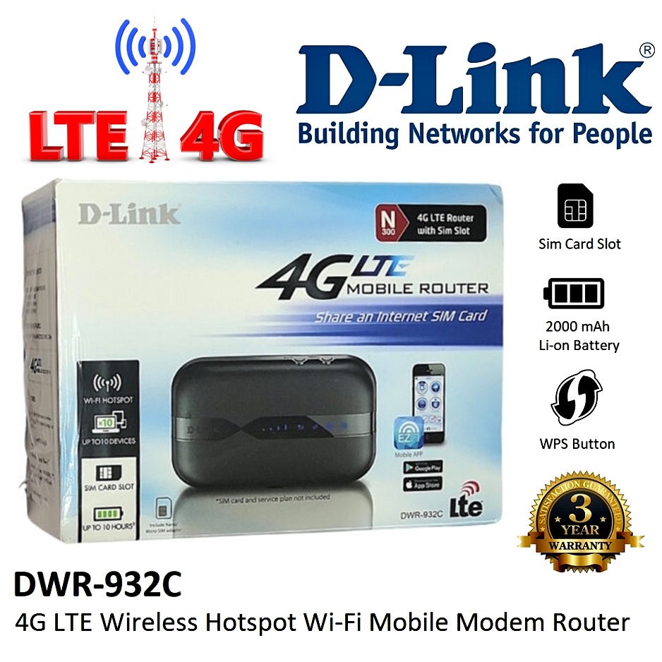 ภาพหน้าปกสินค้า️พอกเก็ตไวไฟ ใส่ซิม ️ D-LINK (DWR-932C) N300 4G/LTE WiFi Mobile Modem Router Pocket WiFi พกพาไปได้ทุกที่ 3y.
