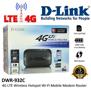 สินค้า ⚡️พอกเก็ตไวไฟ ใส่ซิม⚡️ D-LINK (DWR-932C) N300 4G/LTE WiFi Mobile Modem Router Pocket WiFi พกพาไปได้ทุกที่ 3y.