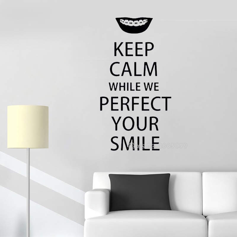 Keep Calm Perfect Smile ร้านทันตแพทย์ผนังไวนิล Decal ฟันทันตกรรมคลินิก ...