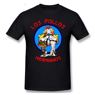 เสื้อครอปสายฝอ แฟชั่นผู้ชายทําลายเสื้อยืดที่ไม่ดี LOS POLLOS Hermanos เสื้อยืดพี่น้องไก่เสื้อยืดเสื้อยืดแขนสั้นทีฮิปสเตอ