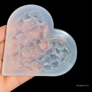 Boom แม่พิมพ์ซิลิโคนเรซิ่น อีพ็อกซี่ รูปหัวใจ ประดับเพชรคริสตัล สําหรับทําสบู่ เครื่องประดับ DIY