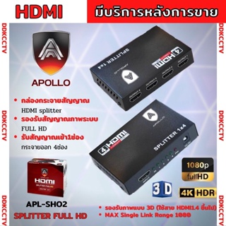 กล่องขยายสัญญาณ HDMI Splitter แบบเข้า 1 ออก 4และแบบเข้า 1 ออก 2 รองรับ FULL HD 3D รับประกัน1ปี