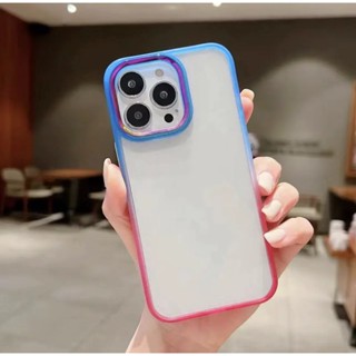 เคสกันกระแทก เคสหลังใสขอบสีทูโทนCase Redmi Note9s Note9Pro 9A 9C 10A 9T M3 Note11 Note11S Note8Pro ไล่สี ขอบนิมหลังแข็ง