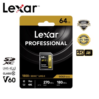 ภาพหน้าปกสินค้าLexar 64GB SDXC Professional 1800x (280MB/s) ที่เกี่ยวข้อง