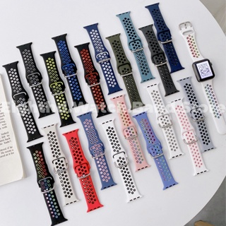 สายนาฬิกาข้อมือ สีรุ้ง แบบเปลี่ยน สําหรับ Apple Watch Series Ultra 8 7 6 SE 5 4 3 2 1 iWatch ขนาด 49 มม. 41 มม. 45 มม. 42 มม. 38 มม. 40 มม. 42 มม. 38 มม.