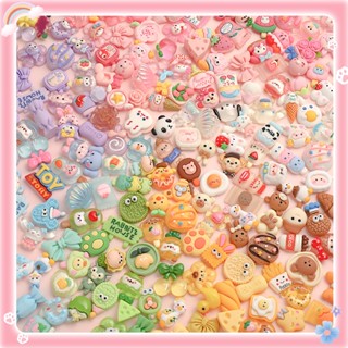 20 ชิ้น / ถุง การ์ตูน เรซิน ครีมเจล ทําด้วยมือ Diy โทรศัพท์มือถือ อุปกรณ์เสริม กิ๊บติดผม คละสี ด้านหลังแบน Crocs Charm