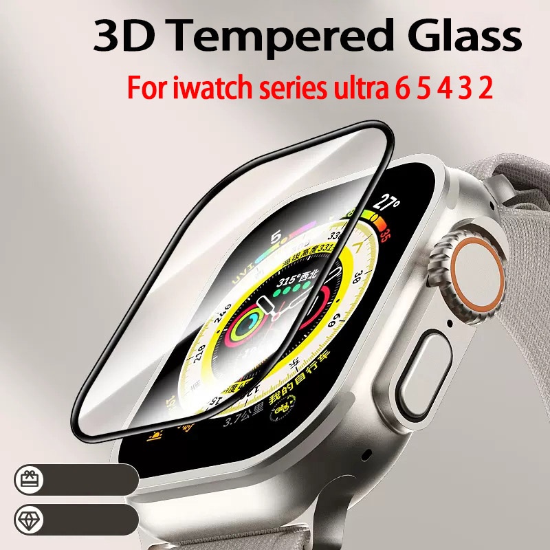 ภาพหน้าปกสินค้าฟิลม์ iwatch series ultra ฟิล์มกระจกกันรอยหน้าปัด สำหรับ 49มม 44มม 40มม 38มม 42มม ฟิล์ม iwatch series ultra 6 se 5 4 3