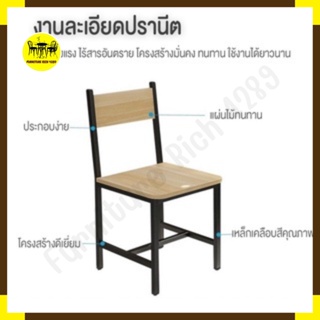 Furiture Rich 4289 เก้าอี้ไม้ขาเหล็ก เก้าอี้ตกแต่งร้านค้า มีให้เลือก 2 แบบ