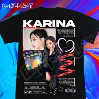 เสื้อแฟชั่นผญ2022 อื่นๆ Kaos Kpop Aespa Karina Unisex Door K-Effectstreetwear แมนเนน T Shirt Vrouwen