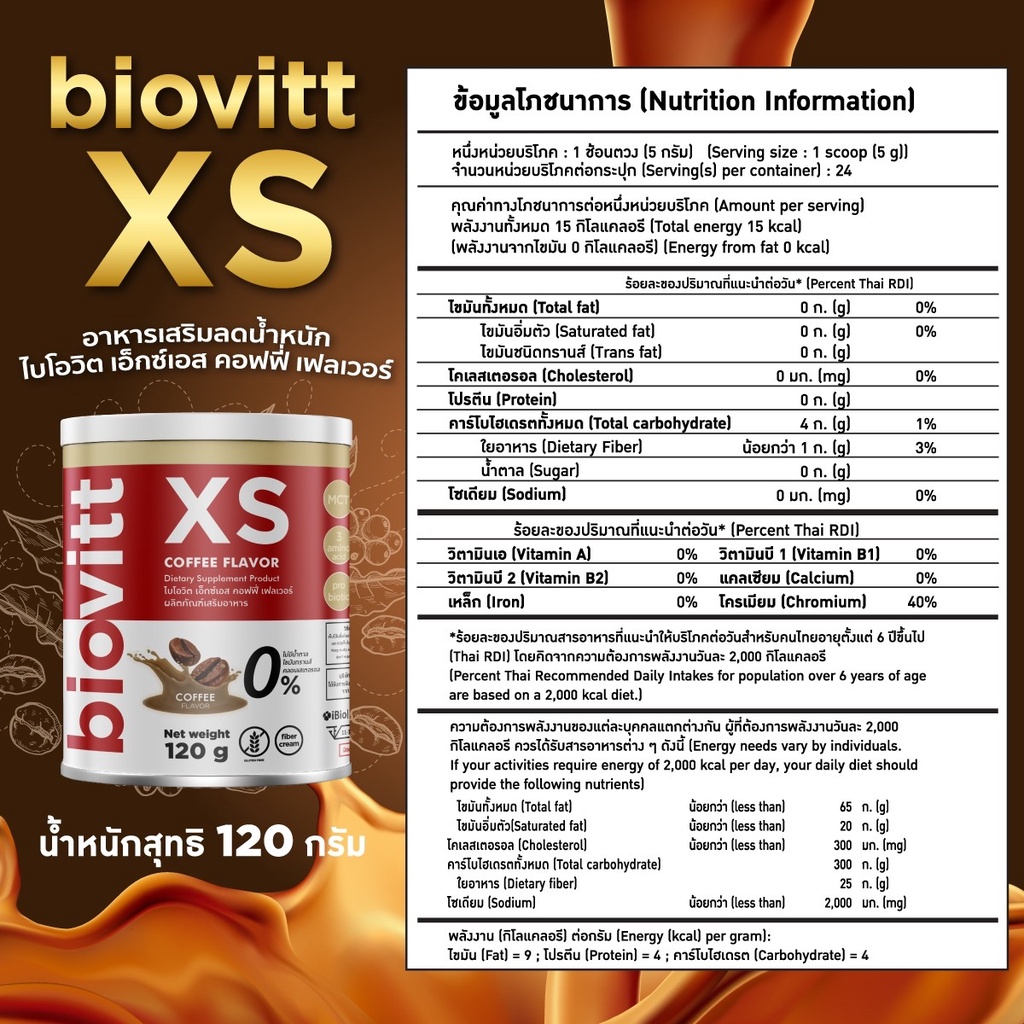 กาแฟลดน้ำหนัก-biovitt-xs-รสกาแฟ-บล็อคแป้ง-บล็อคไขมัน-คุมหิว-อิ่มนาน-ไม่โยโย่-อร่อยเข้มเข้น-เห็นผลในกระปุกแรก