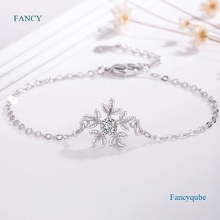 Fancy Fancyqube สร้อยข้อมือ จี้เกล็ดหิมะ สไตล์เรโทร เครื่องประดับแฟชั่น ของขวัญคริสต์มาส สําหรับผู้หญิง