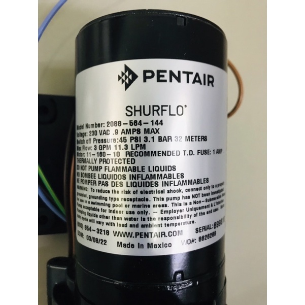 ปั้มจ่ายตู้น้ำหยอดเหรียญ-shurflo-230v-แถมข้อต่อนำ้เข้าออก2ตัว