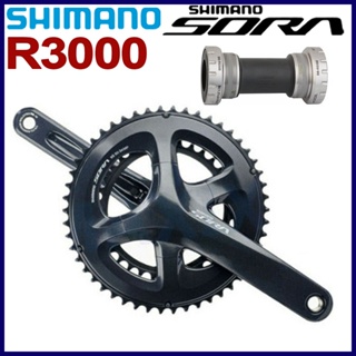 Shimano SORA R3000 ชุดข้อเหวี่ยงจักรยาน ความเร็ว 2x9 170 มม. 50-34T พร้อมตัวยึดด้านล่าง RS500 อุปกรณ์เสริมจักรยาน