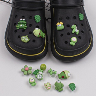 Crocs Jibbitz ชุดจี้กระดุม รูปรองเท้า สีเขียว DIY