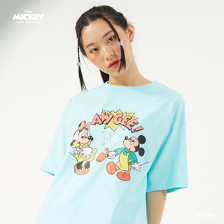 CATCHY x DISNEY เสื้อยืด โอเวอร์ไซส์ ลายมิกกี้เม้าส์ มินนี่เม้าส์ ลิขสิทธิ์แท้ พร้อมส่งจากไทย Cotton100% Oversized Tee