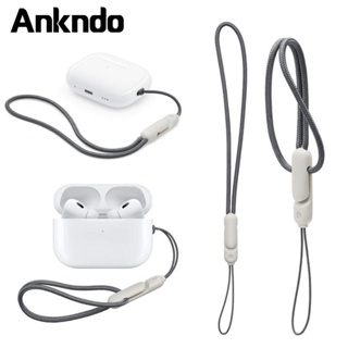 Ankndo เชือกเส้นเล็ก ป้องกันการสูญหาย อุปกรณ์เสริม สําหรับ Air-pods Pro 3 2 1