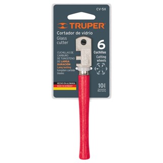 TRUPER 12954 คัตเตอร์ตัดกระจก 0.17 นิ้ว พร้อมใบมีด 6 ใบ (CV-5X) (ราคาต่ออัน ,ในกล่องบรรจุ 6 อัน)