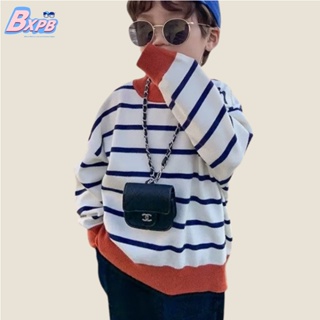 [BXPB] เสื้อกันหนาว คอกลม บล็อกสี อบอุ่น สไตล์ใหม่ สําหรับเด็กผู้ชาย อายุ 3-15 ปี