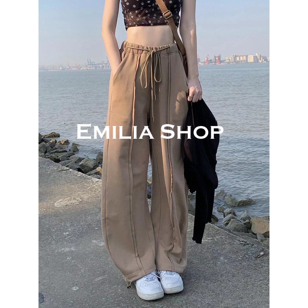 emilia-shop-กางเกงขายาว-กางเกงเอวสูง-กางเกงขายาวผู้หญิงสไตล์เกาหลี-2022-ใหม่-สวยงาม-ทันสมัย-trendy-fashion-es220247-36z230909